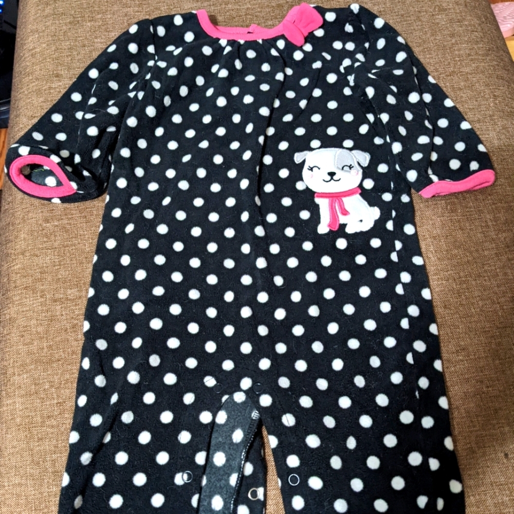 Infant girls fleece one piece outfit